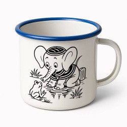 Elefántos fém bögre